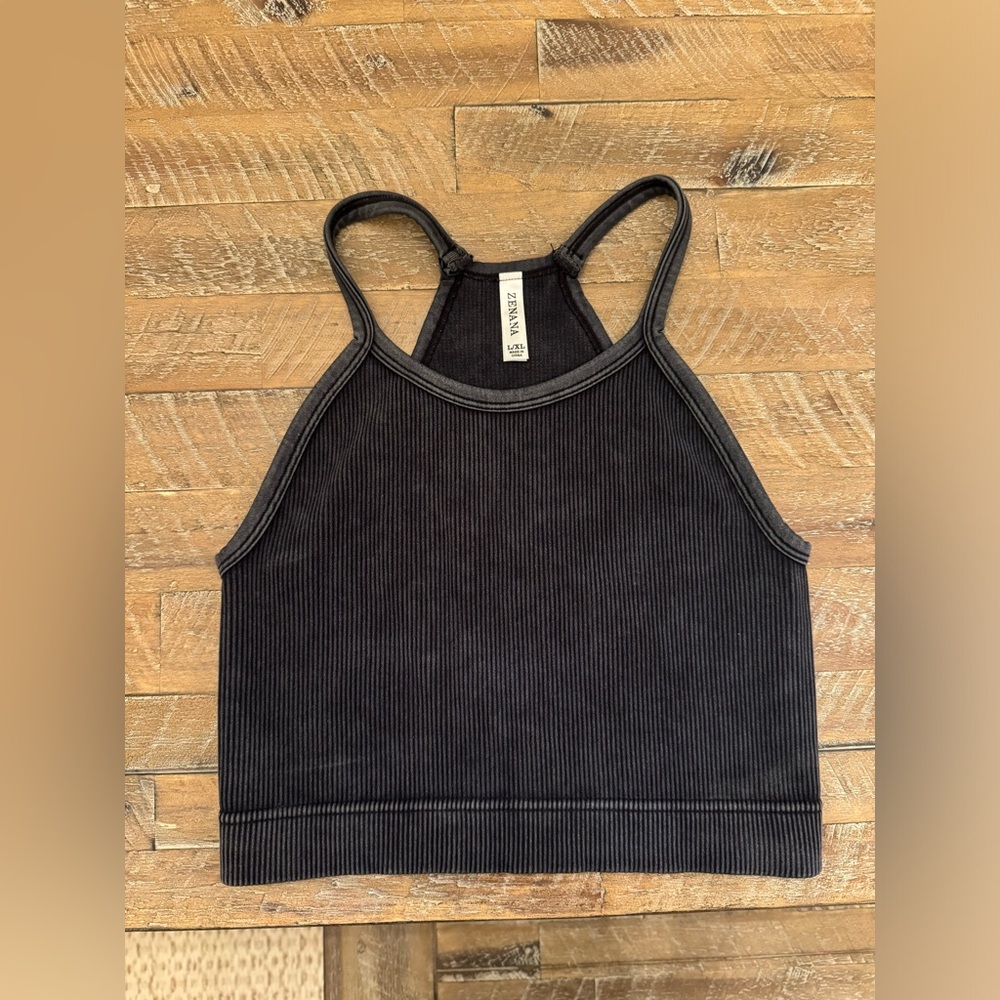 Black Crop Cami Tank